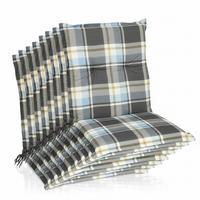 NIEDERLEHNERAUFLAGE Sunny BK 100x50x6cm Blau Kariert (8tlg) - Blau, Textil (50/6/100cm) - Beautissu 
