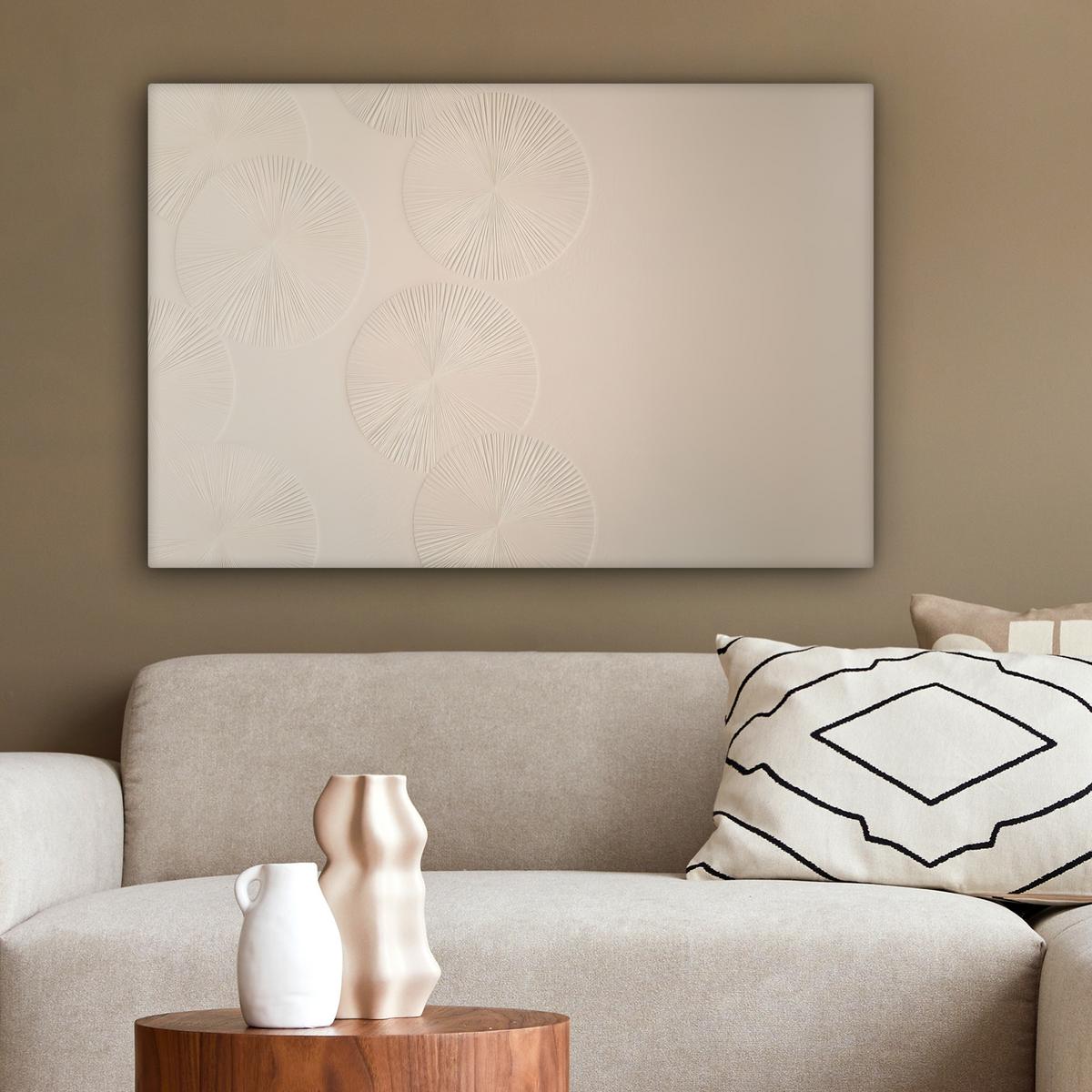 LEINWANDBILD Japandi - Beige - Modern Gemälde 60x40 cm - Ecru, Textil (60/40cm) - MuchoWow