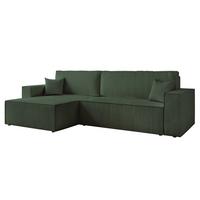 ECKSOFA Adara Max Mit Schlaffunktion - Grün, Holzwerkstoff/Textil (276/145cm) - Fun Möbel