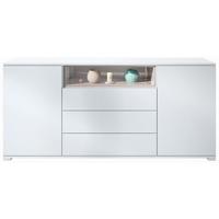 SIDEBOARD Skadu Sandgrau Hochglanz - Sandfarben, Holzwerkstoff (166.5/75.5/35cm) - Vladon