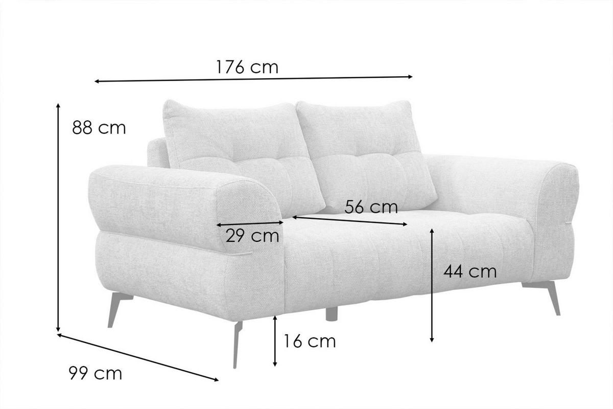SOFA SALVINI 2-Sitzer, dunkelorange - Dunkelorange/Schwarz, Holzwerkstoff/Textil (176/88/99cm) - Wozimo