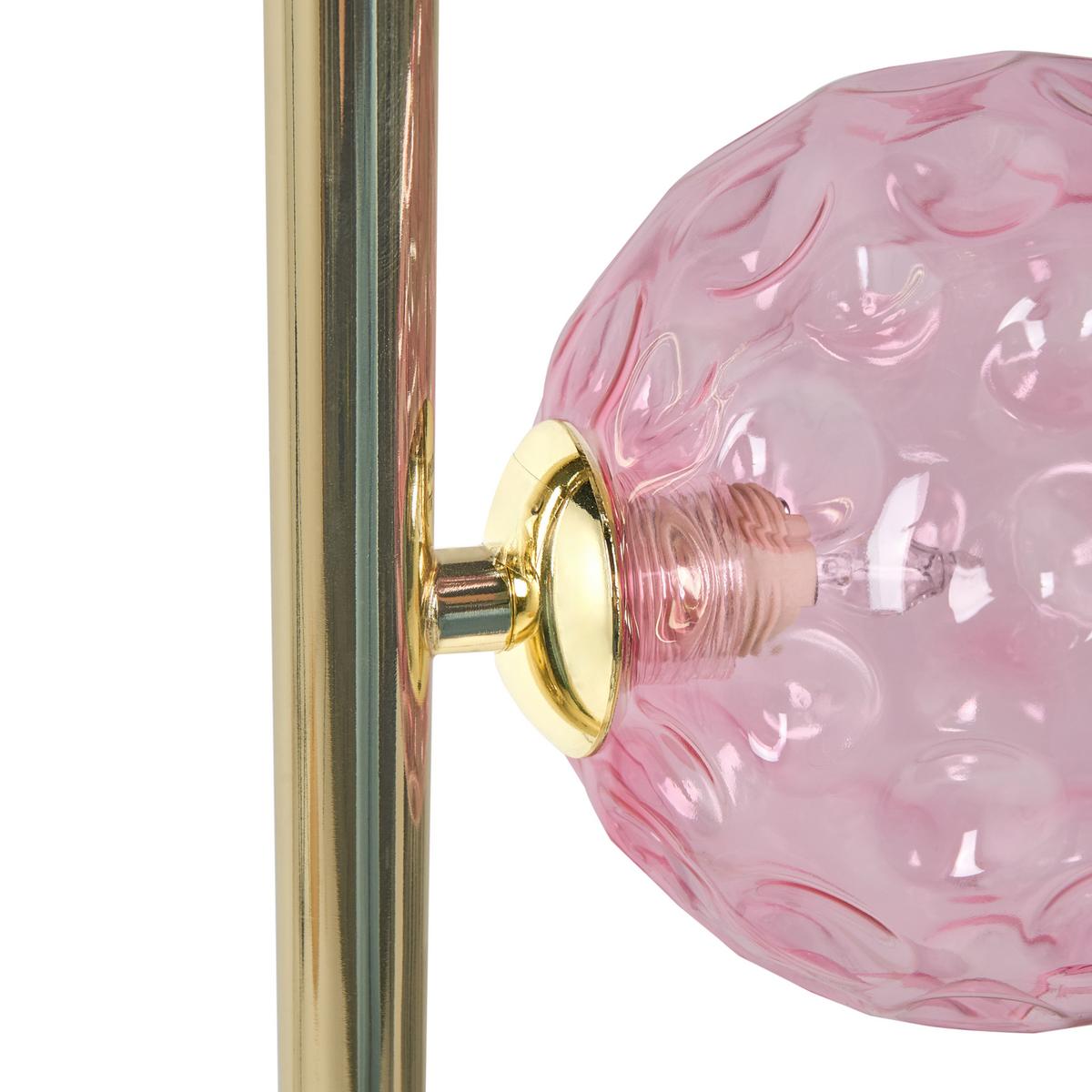 STEHLAMPE Rosa Anadyr - Pink/Goldfarben, Metall (24/24/157cm) - Beliani
