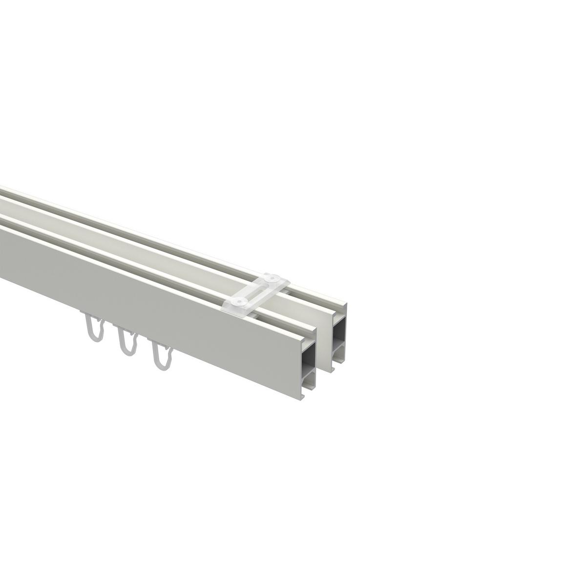 GARDINENSTANGE INNENLAUF Smartline Lox 400 cm (geteilt in 2 x 200 cm), 2-läufig, 14x35 mm Weiß - Weiß, Metall (400cm) - INTERDECO