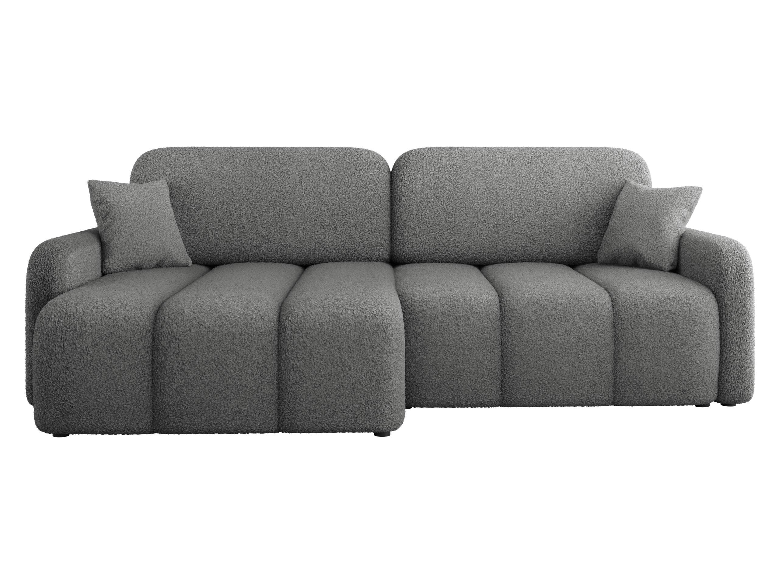 ECKSOFA Carlos Boucle - Schwarz/Grau, Holz/Kunststoff (236/160cm) - MIRJAN24