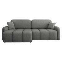 ECKSOFA Carlos Boucle - Schwarz/Grau, Holz/Kunststoff (236/160cm) - MIRJAN24