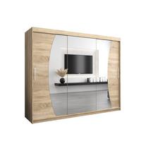 SCHWEBETÜRENSCHRANK 200/250/62 3-türig - Silberfarben/Sonoma Eiche, Holz/Kunststoff (250/200/62cm) - MÖBEL KRYSPOL