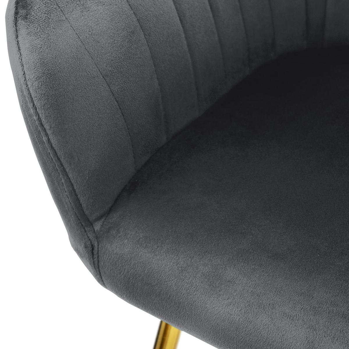 ESSZIMMERSTÜHLE 4er Set Grau Samt - Goldfarben/Grau, Textil/Metall (60/82/57cm) - ML-DESIGN