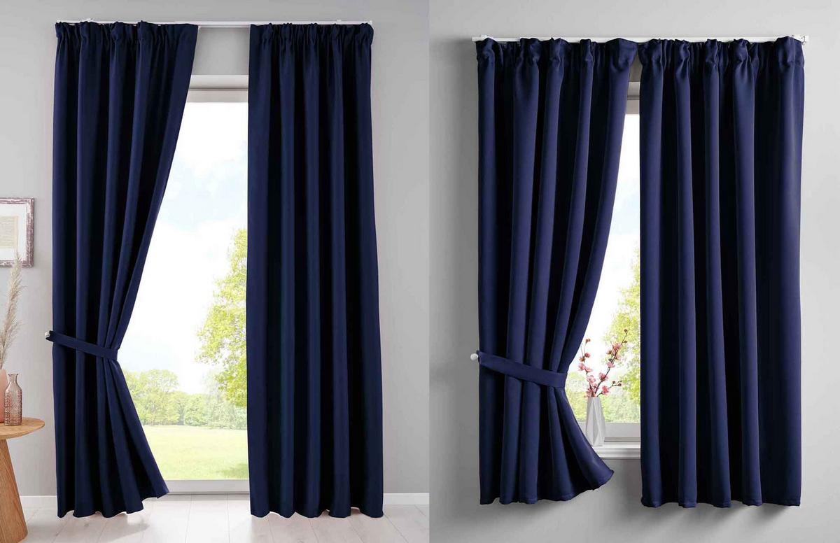 VORHANG »NewYork« HxB 225x140 cm Blau - Blau, Textil (140/225cm) - Gardinenbox