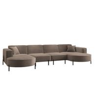 WOHNLANDSCHAFT Valencia Xl - Braun, Holzwerkstoff/Textil (384/80/165cm) - Fun Möbel