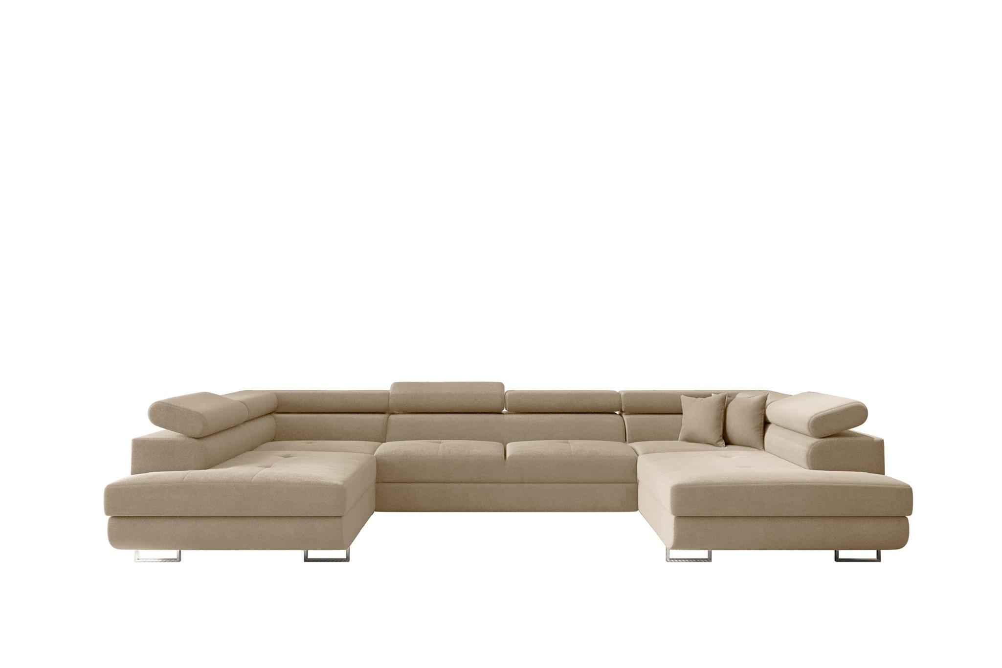 WOHNLANDSCHAFT Carmelo In Nova - Beige, Holzwerkstoff/Textil (345/90/202cm) - Fun Möbel