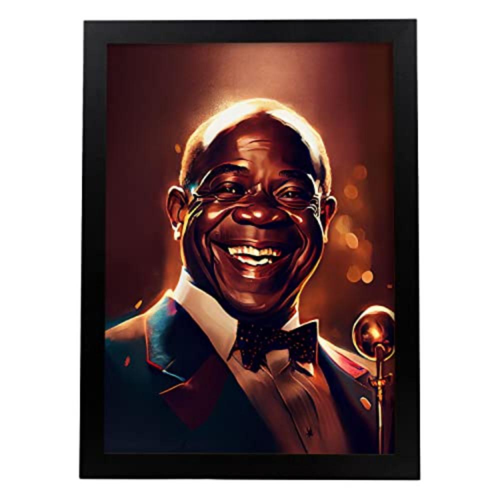 POSTER Louis Armstrong In Voller Farbe Fotostil. A4 Rahmenlos - Klar, Papier (29.7/5/21cm) - Nacnic