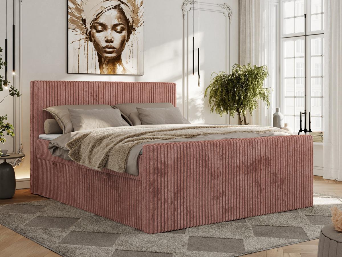BOXBETT TILIANO DUO 200/200 - Rosa Cord - H4 - Rosa, Textil (200/200cm) - MKS