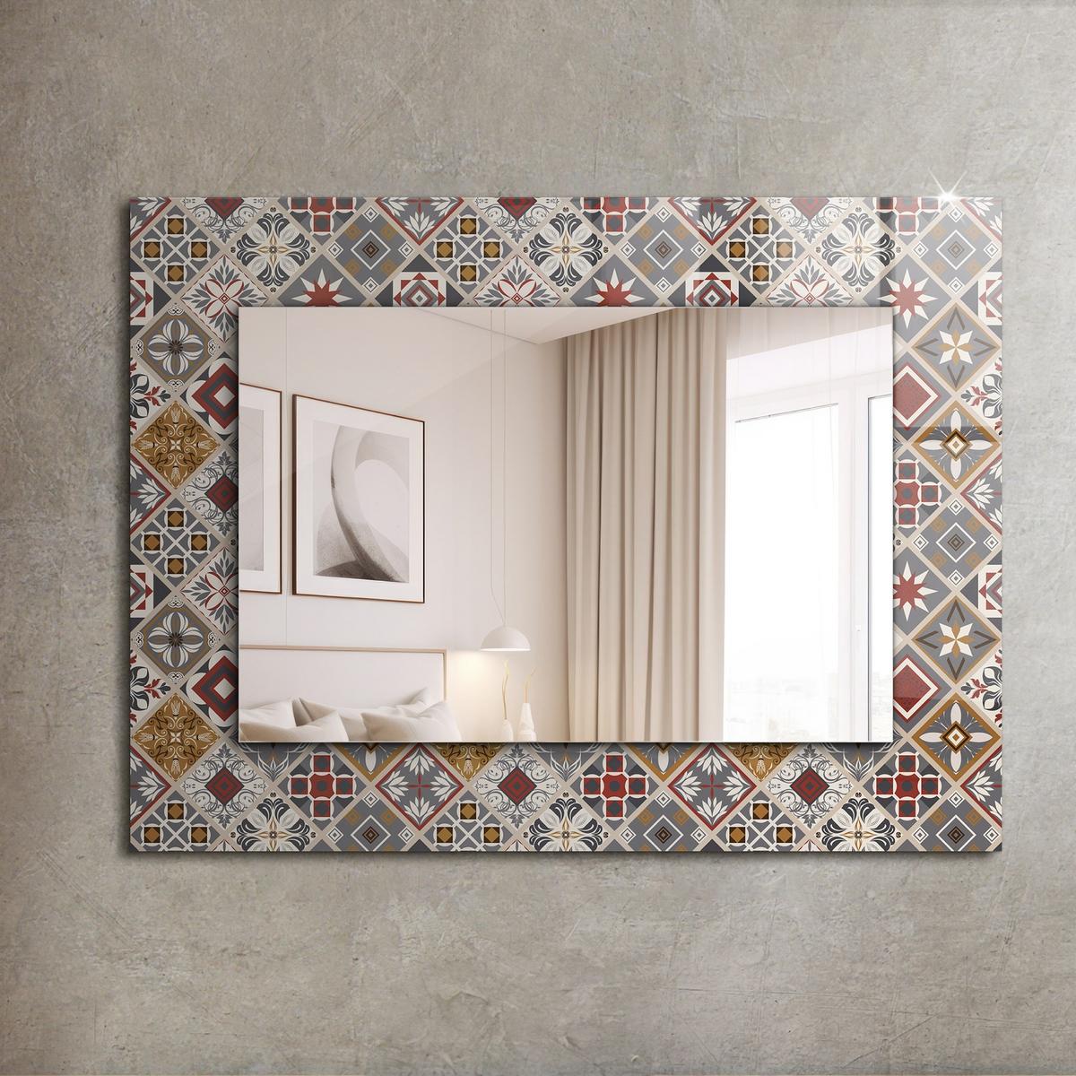 SPIEGEL 80 x 60 cm Rechteckig mit Aufdruck - Braun, Glas (80/60/0.4cm) - TULUP