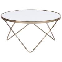 COUCHTISCH weiß/gold 80 cm MERIDIAN Meridian - Goldfarben/Weiß, Glas (80/80/40cm) - Beliani