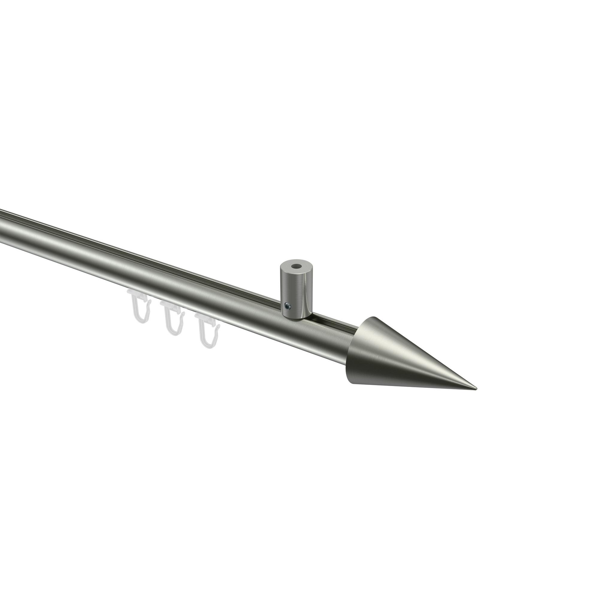 GARDINENSTANGE INNENLAUF Sonius Savio 200 cm, 1-läufig, 20 mm Ø Edelstahl-Optik - Edelstahlfarben, Metall (200cm) - INTERDECO