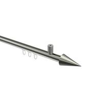 GARDINENSTANGE INNENLAUF Sonius Savio 200 cm, 1-läufig, 20 mm Ø Edelstahl-Optik - Edelstahlfarben, Metall (200cm) - INTERDECO