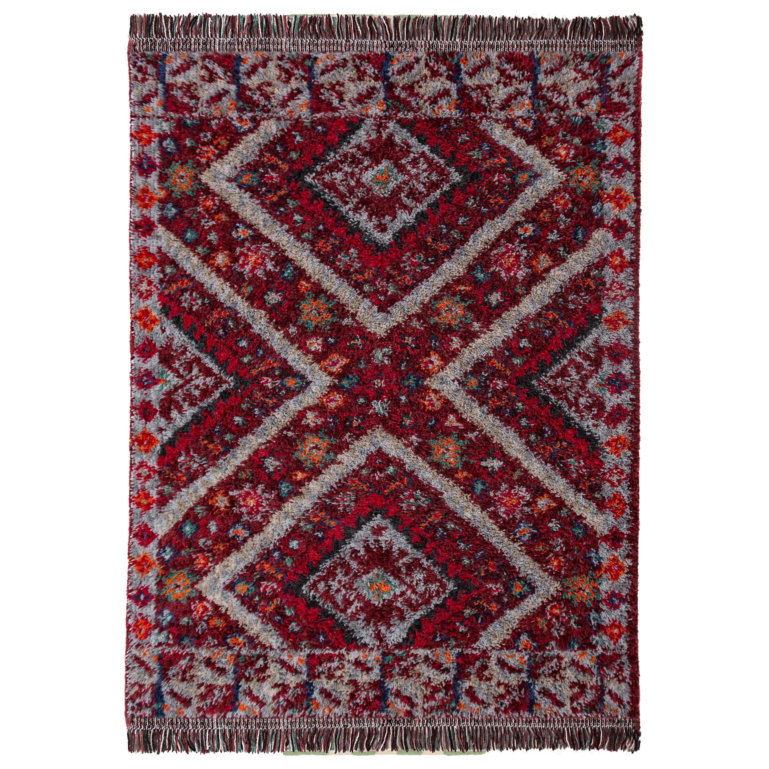 HOCHFLORTEPPICH mit Fransen TAFRAUT, im Berber-Stil, Rot, 160 x 230 cm - Rot, Textil (230/160cm) - KADIMA DESIGN