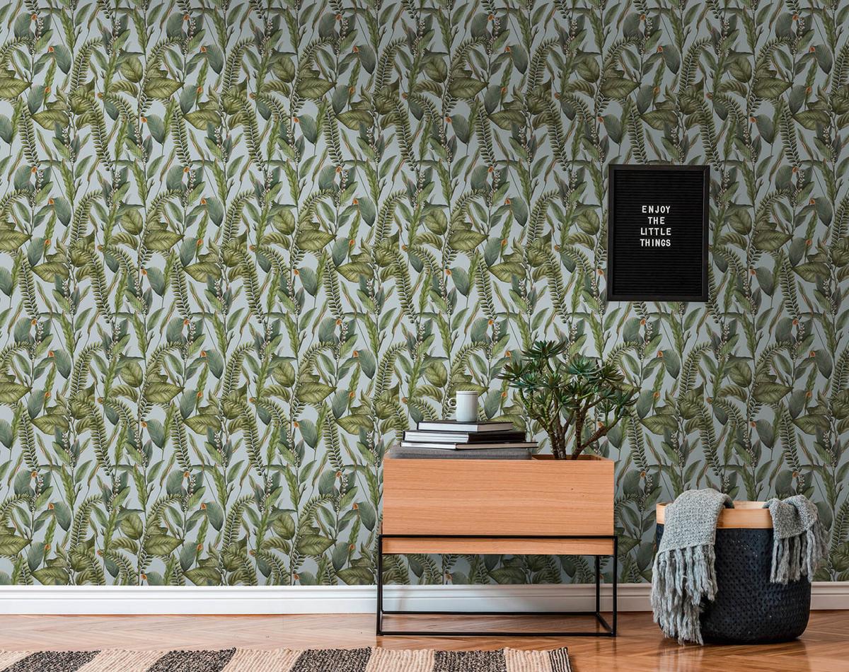 VLIESTAPETE Grün 53/1005 cm - Blau, Textil (53/1cm) - KUNSTLOFT