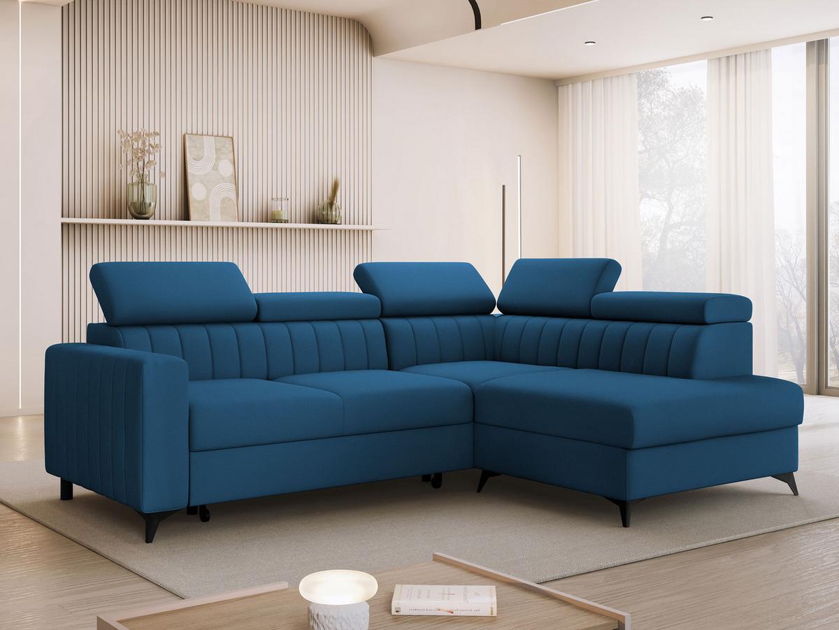 ECKSOFA Milano 2RRLXP, Seite: Rechts 2R+R+LXP - Blau, Holz/Textil (195/249cm) - MIRJAN24