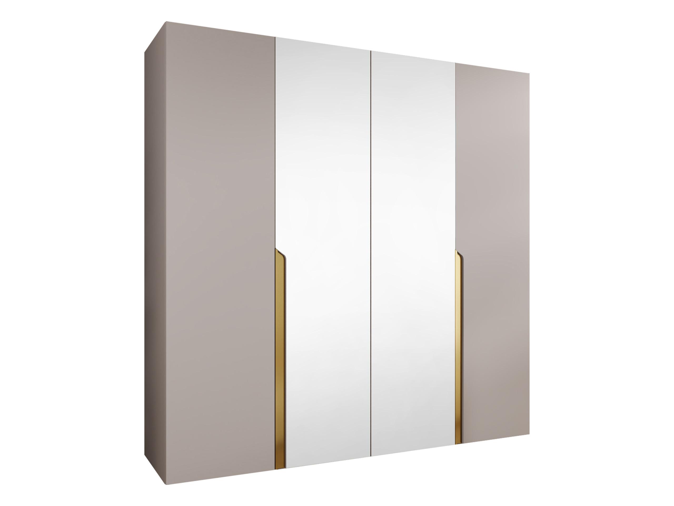 DREHTÜRENSCHRANK Mila II 200 - Kaschmir/Goldfarben, Holzwerkstoff/Kunststoff (200/202/52cm) - MIRJAN24