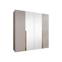 DREHTÜRENSCHRANK Mila II 200 - Kaschmir/Goldfarben, Holzwerkstoff/Kunststoff (200/202/52cm) - MIRJAN24