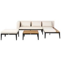 LOUNGE-SET 3-Sitzer Beige Bracciano - Hellbraun/Beige, Holz - Beliani