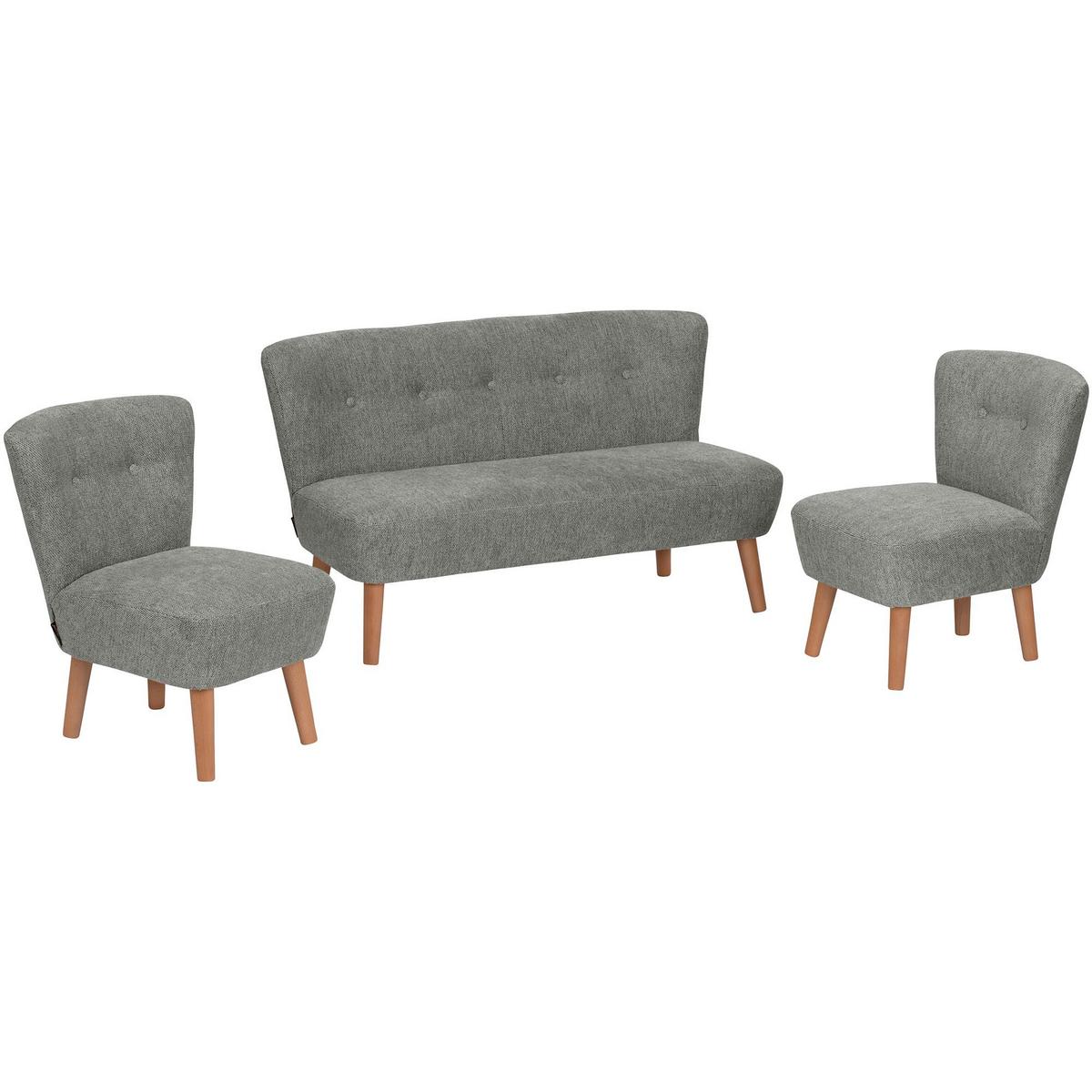 KINDERSOFA 2-Sitzer Katya Flachgewebe anthrazit - Anthrazit, Kunststoff (97/54/50cm) - 58aufmkessel