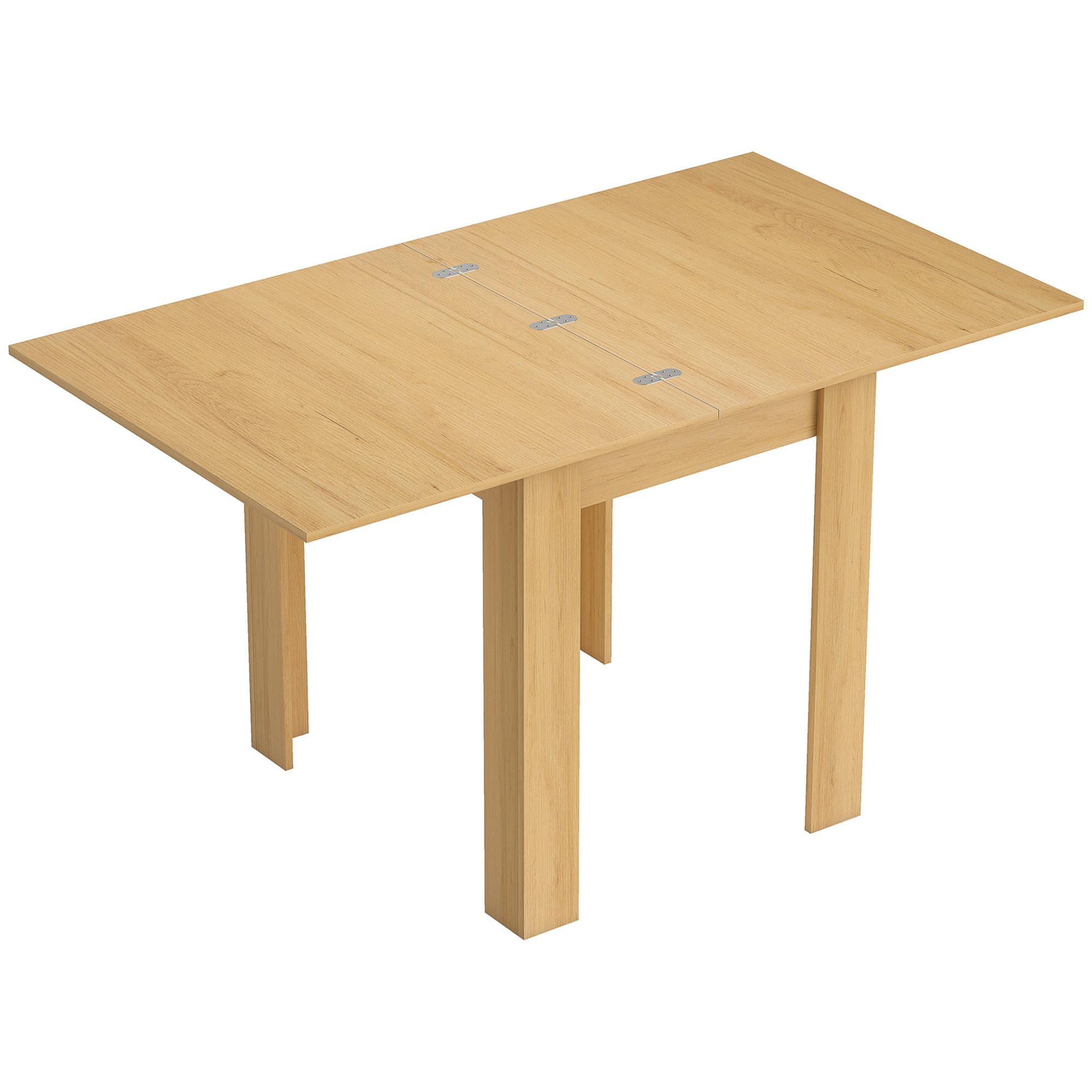 AUSZIEHBAR-ESSTISCH Spanplatte Stahl Naturholz - Naturfarben, Holzwerkstoff (140/80/77.5cm) - HOMCOM