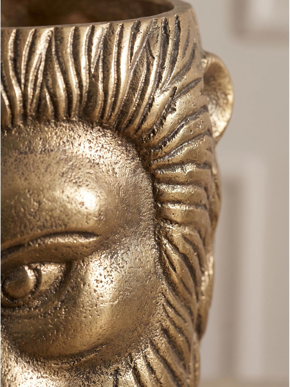 METALLVASE DENDER, Aluminium, handgefertigt, Gold, Ø 18 x 21 cm - Goldfarben, Metall (21cm) - KADIMA DESIGN