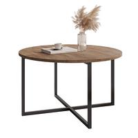 COUCHTISCH BESARO 75/47 cm runden, Schwarz / Lefkas-Eiche - Schwarz/Eiche San Remo, Metall (75/75/47cm) - Idohome
