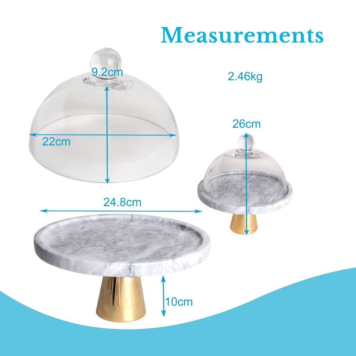 KUCHENPLATTE Tortenständer 24.8/16.8 cm - Weiß, Stein (24.8/16.8/24.8cm) - Intirilife
