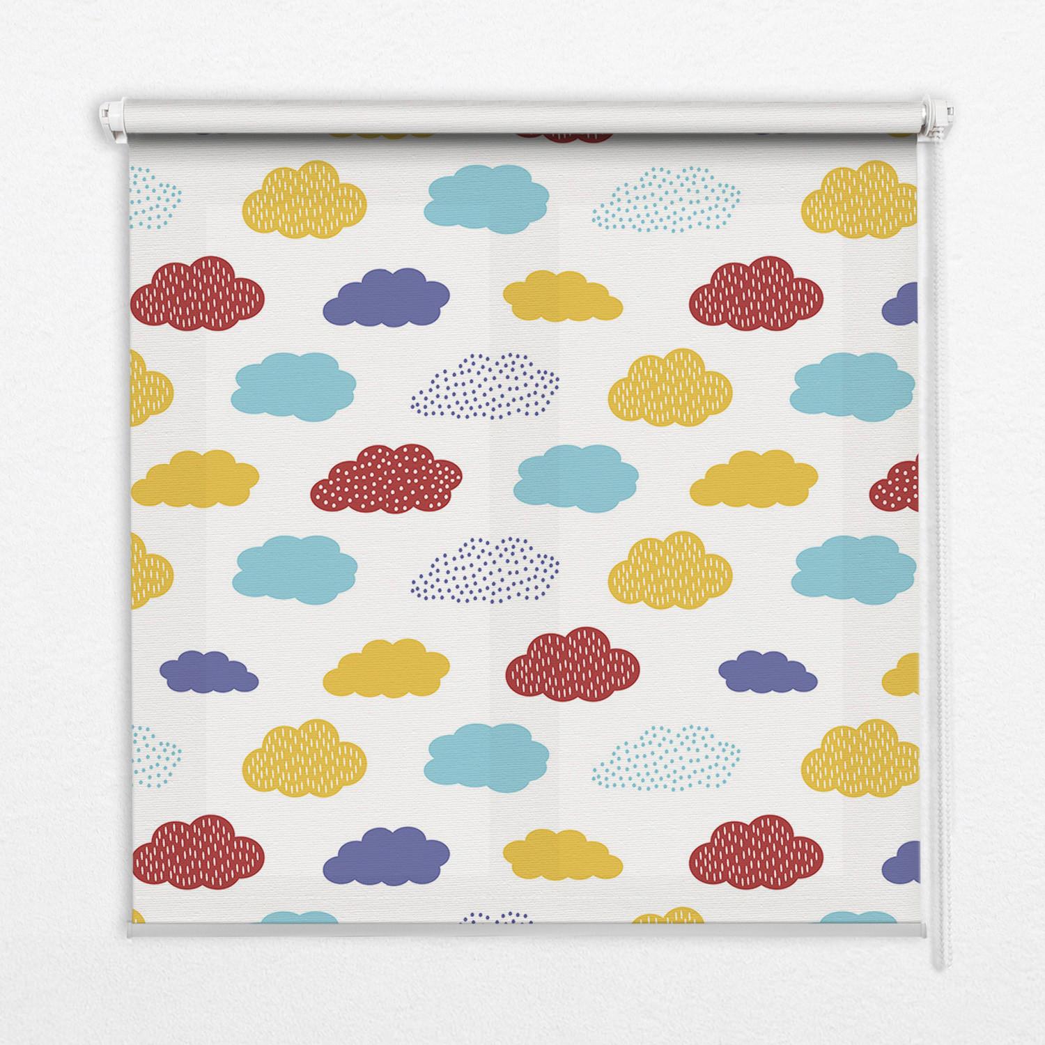 INNENROLLO - Fensterrollo - Rollo - 60x40 cm - Bunte Wolken - Gelb, Kunststoff (60/140/0.5cm) - TULUP