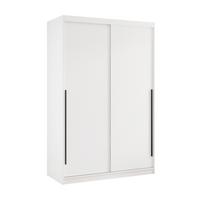SCHIEBETÜRENSCHRANK SILENTE 140 cm mit Einlegeböden und Kleiderstange - Weiß, Holzwerkstoff (140/215/60cm) - Idohome