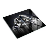 GLASPLATTE 60x52 cm Diamanten - Schwarz, Glas (60/0.4/52cm) - TULUP