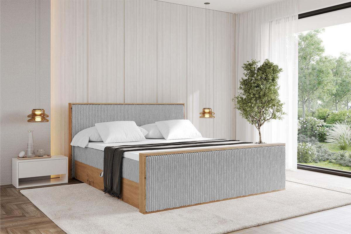 BOXBETT LOLLI9 -Z 160x200 - H4 Grau - Grau, Holzwerkstoff (160/200cm) - ALTDECOR