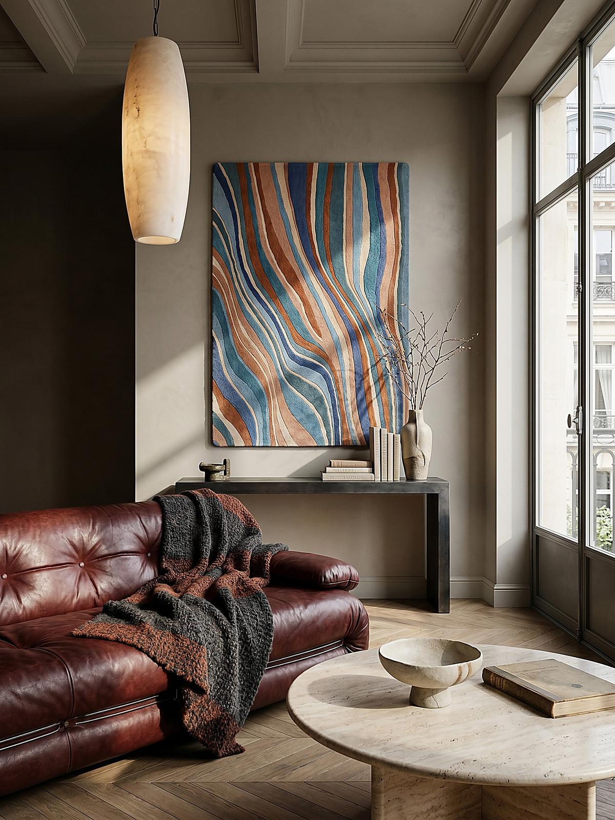 WOLLTEPPICH DERWENT, abstrakt, Blau-Bunt, 120 x 170 cm - Multicolor, Textil (170/120cm) - KADIMA DESIGN