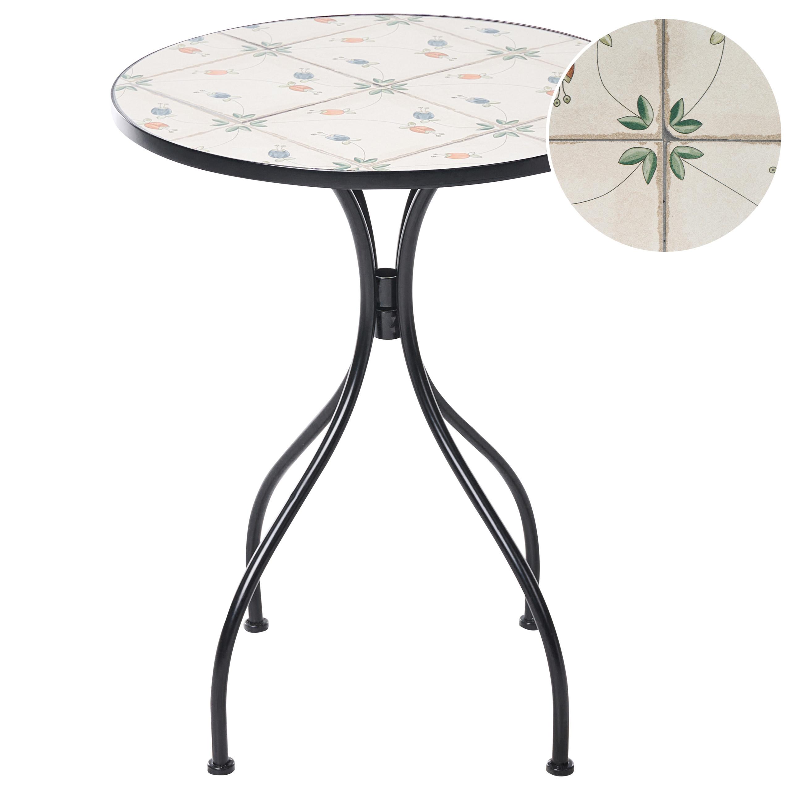 BISTROTISCH 60/60 cm Metall Schwarz Carona - Weiß, Metall (60/60/75cm) - Beliani