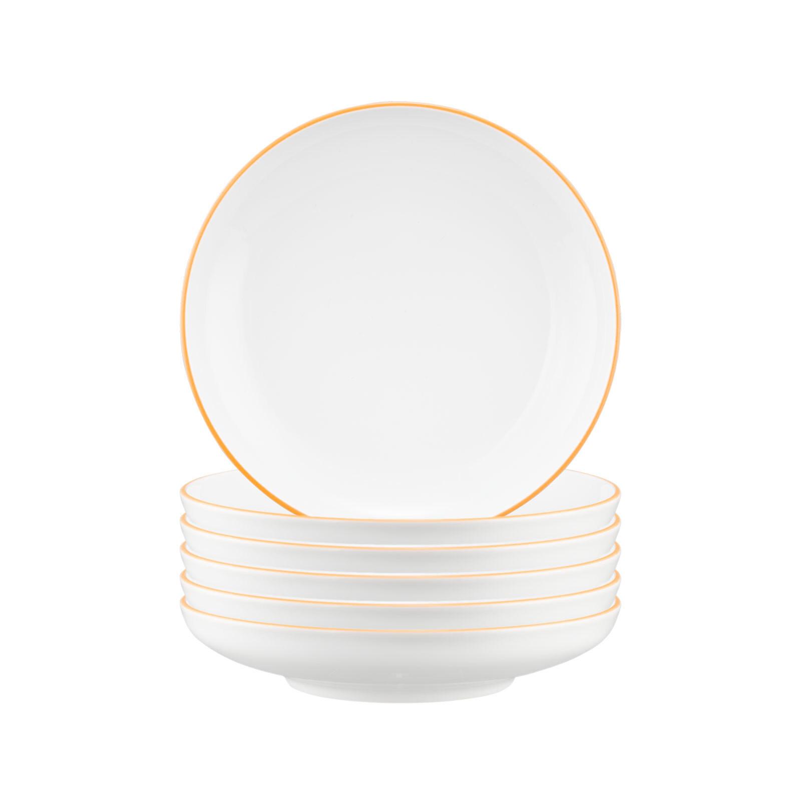 SUPPENTELLER Sento Home Pure Lines Mango Orange ø 21,3 cm 6er Set - Orange, Keramik (21.3cm) - Seltmann Weiden