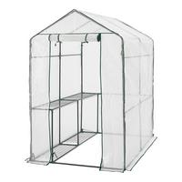 GEWÄCHSHAUS Oosterhout - Transparent/Weiß, Kunststoff (120/190/186cm) - [en.casa]
