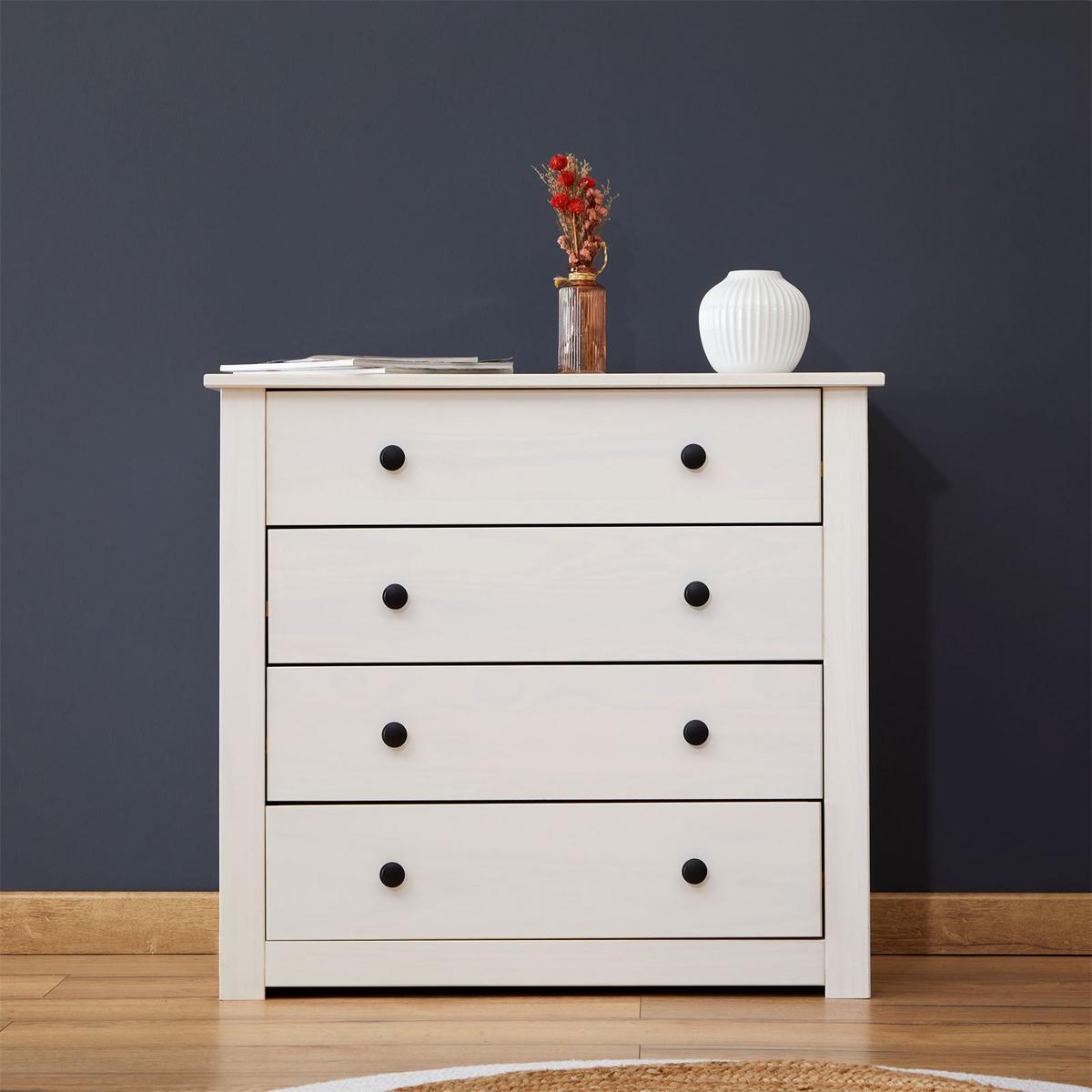 KOMMODE PAULO weiß - Weiß, Holz (80/74/40cm) - CARO-Möbel