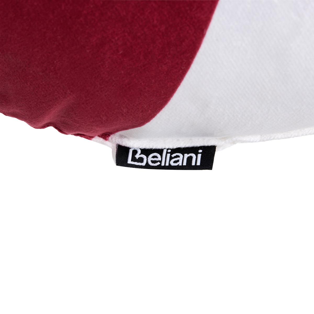 DEKOKISSEN 2er-Set Weiß 55/55 cm Twirl Treats - Rot/Weiß, Textil (55/55cm) - Beliani