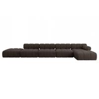 ECKSOFA modulares Sofa Lizur-L3 - 475x160x70 cm Braun Velours - Braun, Holzwerkstoff/Textil (475/160cm) - ALTDECOR