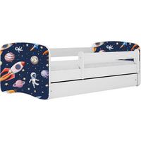 KINDERBETT Emily mit Schublade und Matratze, Weiß 80x160 cm - Dunkelblau, Holzwerkstoff (160/80cm) - WFL GROUP