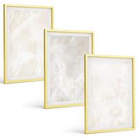 BILDER SET 3er Set - 40x60 cm Goldrahmen - Die Struktur von elegantem Marmor - Goldfarben, Kunststoff (40/60cm) - TULUP