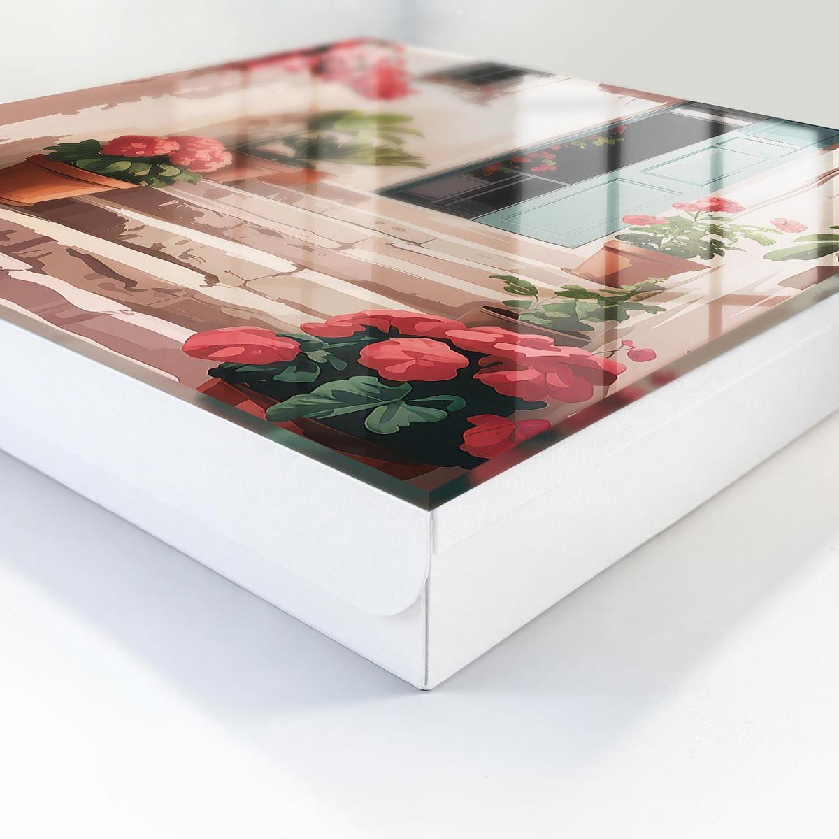 SCHLÜSSELBOX Weiß 30x30 cm – Türöffnung nach rechts - Blumentreppe - Creme, Metall (30/30/5cm) - TULUP