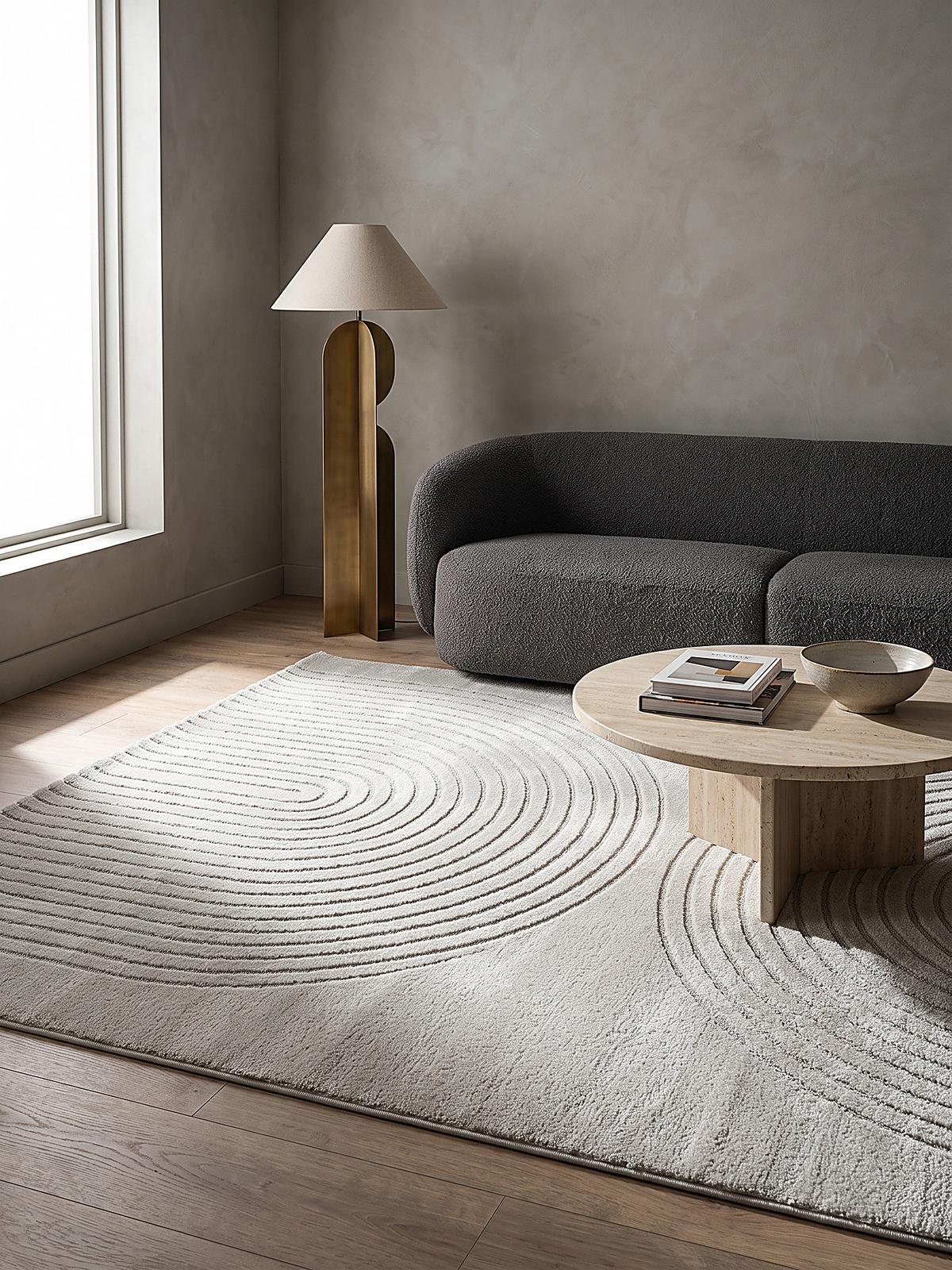 KURZFLORTEPPICH Geometrisch MUOTA Polypropylen Grau 160 x 220 cm - Grau, Textil (160/220cm) - KADIMA DESIGN