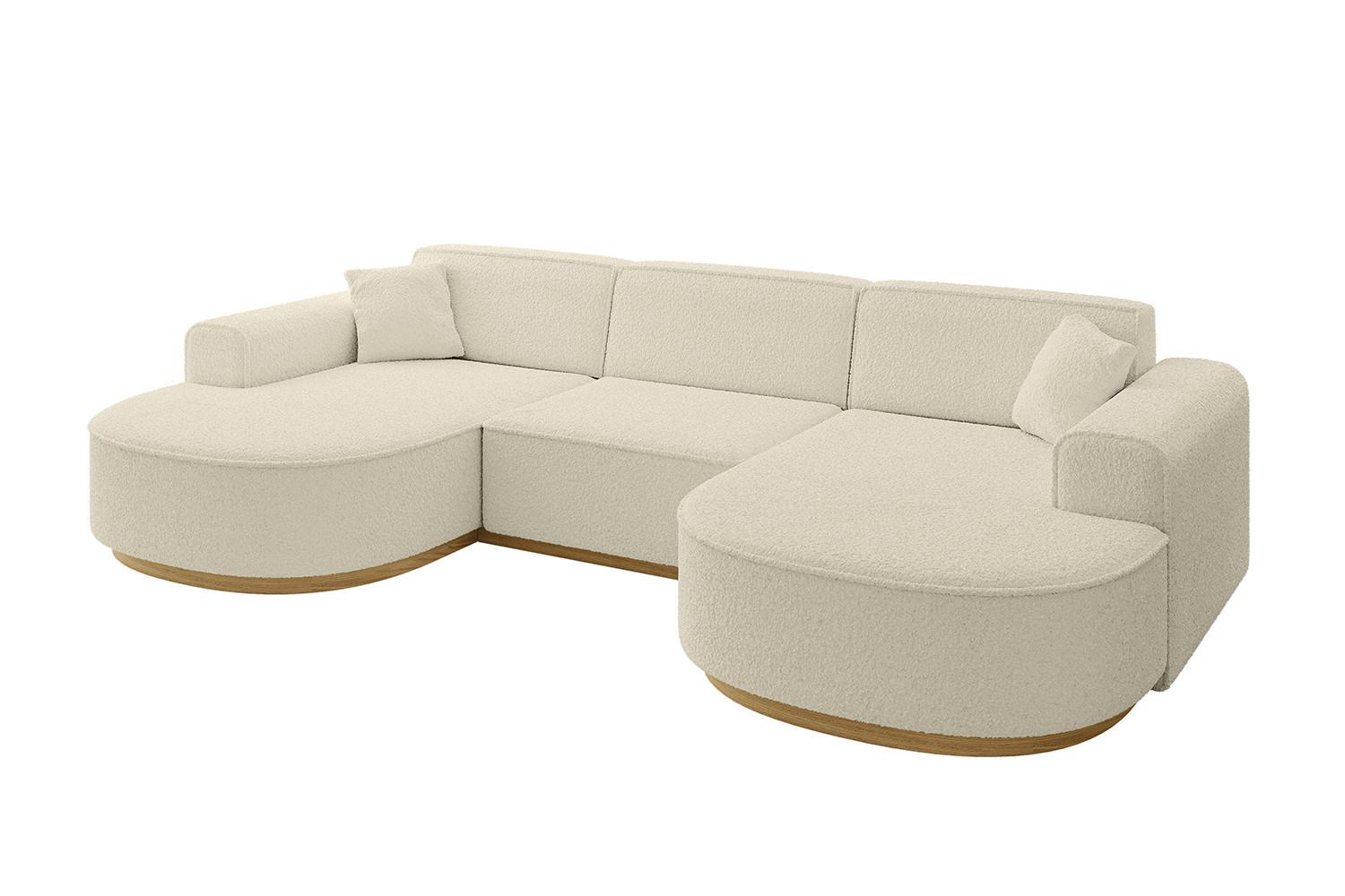 WOHNLANDSCHAFT MARI-U1-v2 - 303x171x83 cm Beige Bouclé - Beige, Holzwerkstoff/Textil (303/83/171cm) - ALTDECOR