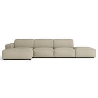 ECKSOFA Sellmo 344 cm - Taupe/Schwarz, Kunststoff/Textil (350/166cm) - Selsey