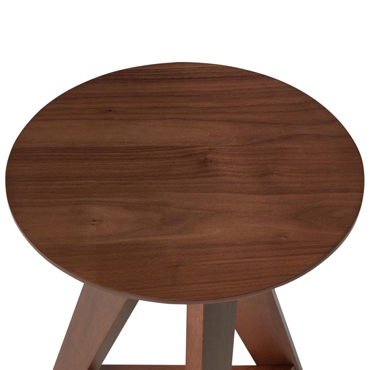 BARHOCKER 2er-Set Dunkelbraun Aroma - Dunkelbraun, Holz (43/62/43cm) - Beliani