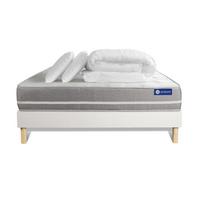 BETT Actiflex touch Taschenfederkern 160 x 200 cm h1 - Kit Bettgestell Weiß - Mit Kissen und Bettdecke - Beige/Weiß, Karton/Holz (160/200cm) - ACTISOM